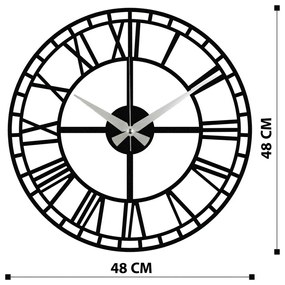 Nástenné hodiny Enzoclock - S002 Black, 48 x 48 cm