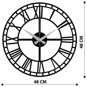 Nástenné hodiny Enzoclock - S002 Black, 48 x 48 cm
