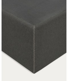 Čierna čalúnená dvojlôžková posteľ s úložným priestorom 160x200 cm Matters – Kave Home