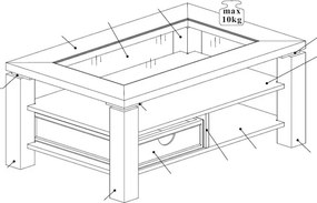 Konferenčný stolík Lazy, dub sonoma