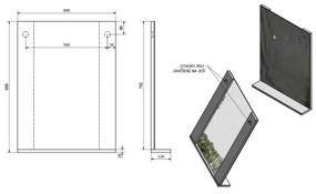 Aqualine - Zrkadlo BETA 60x80 cm biele