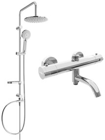 Mexen Carl, sprchový set s dažďovou sprchou a KAI termostatickou vaňovou batériou, chrómová, 77900240-00