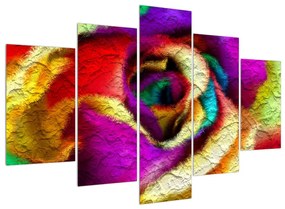 Farebný obraz abstraktnej ruže (150x105 cm)