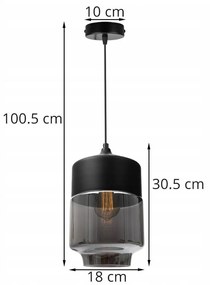 Závesné svietidlo Oslo 1, 1x čierne/grafitové sklenené tienidlo