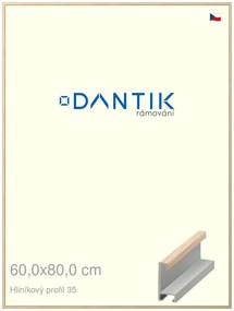 DANTIK rám na obraz 60x80 | ALU Dýha dub raw (Plexi Čiré)