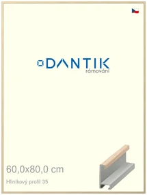 DANTIK rám na obraz 60x80 | ALU Dýha dub raw (Plexi Čiré)