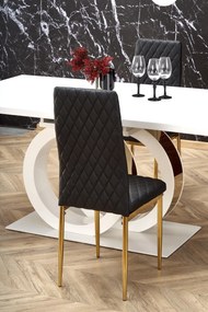 Rozkladací jedálenský stôl GALARDO 160/200 cm biely/zlatý