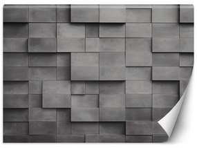 Fototapeta, Betonová stěna kostka 3D - 254x184 cm