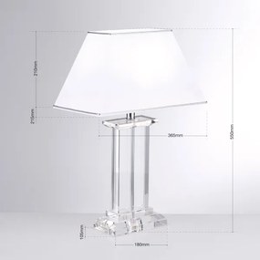 Orion LA 4-1202 - Krištáľová stolná lampa VERONIQUE 1xE27/60W/230V biela/číra