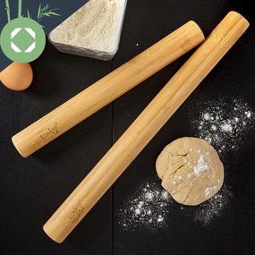 Klarstein Valček na cesto, súprava 2 kusov, 30/40 x 3,3 cm, 100 % bambus, hladký povrch