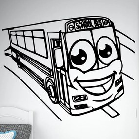 Veselá Stena Samolepka School bus Farba: černá, Veľkosť: 100 x 77 cm