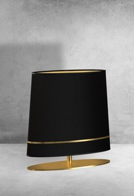 Stolná lampa Bootes, 1x čierne/zlaté textilné tienidlo, g