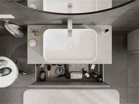 Mexen Rivel, kúpeľňová skrinka 100 cm s hornou časťou, 1 zásuvka, drážkovaná, sivá matná, 91A20-10047-1-BFC62