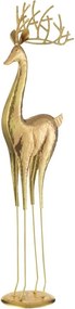 Zlatá kovová dekorácia jeleň Deer - 19*13*71 cm
