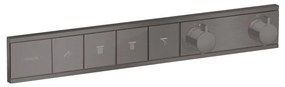 Hansgrohe Rain Select - Podomietkový termostatický modul pre 4 spotrebiče, kartáčovaný čierny chróm 15382340