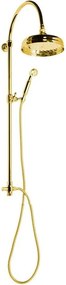 Mosadzná sprchová súprava v zlatej farbe s hlavovou sprchou a ručnou sprchou 142 cm Antea – Sapho