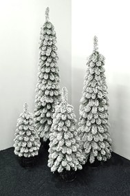 Zasnežený vianočný stromček- Smrek Amélia v kvetináči 80cm
