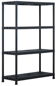 vidaXL Regál s úložnými poličkami čierny 90x40x138 cm plastový 220 kg