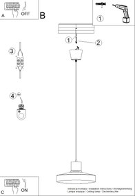 Závesné svietidlo Bilo, 1x biele kovové tienidlo