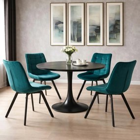 Jedálenský set 4x stolička + stôl 100 cm AVENBERG AQUAMARINE