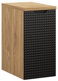 Závěsná koupelnová skříňka Luxor Black  s deskou 81-30-1D černý/dub olejovaný