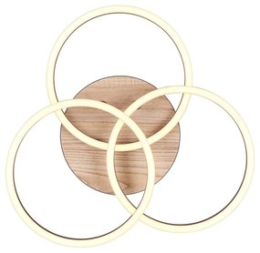 Čierno-hnedé LED stropné svietidlo 43x43 cm Circle – Trio