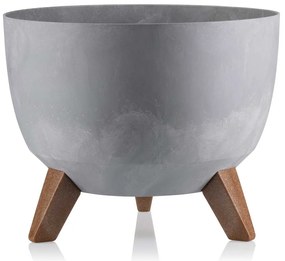 PLASTOVÝ KVETINÁČ ROSA ECO 15X24 CM IMITÁCIA BETÓNU SIVÁ