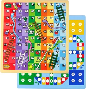 LEAN Toys Multifunkčný obojstranný herný stôl 3 v 1, hra Človeče