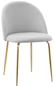 Jedálenská stolička FARGO zamatová, zlatá / sivá