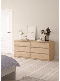 Komoda v dekore duba v prírodnej farbe 154x70x50 cm Naia – Tvilum