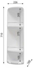 Gedy Gedy, CAESAR rohová polička s 3 poschodiami, 226x710x160 mm, ABS plast, biela, 7081