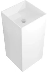 Mexen Xola-1, voľnestojace umývadlo z konglomerátu 40x40x85 cm, biela matná, 26594000