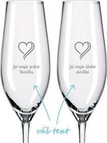 Svadobné poháre na sekt Láska 2 ks