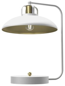Stolná lampa Felix, 1x zlaté/biele kovové tienidlo, w/g