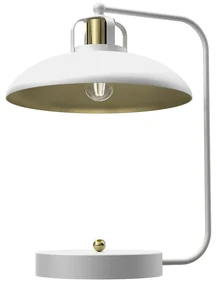 Stolná lampa Felix, 1x zlaté/biele kovové tienidlo, w/g
