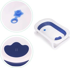 ECOTOYS skladacia detská vanička 0–12 mes s odtokom, indikátorom teploty a protišmykom
