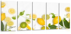 5-dielny obraz zmes citrusových plodov - 200x100