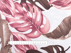 Biante Bavlnená obliečka na vankúš Sandra SA-227 Hnedé a staroružové tropické listy na bielom 30 x 50 cm