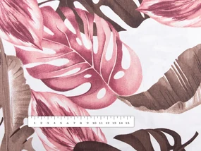 Biante Bavlnená obliečka na vankúš Sandra SA-227 Hnedé a staroružové tropické listy na bielom 30 x 50 cm