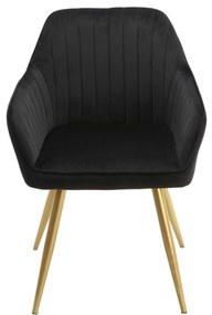 Čalúnená stolička LUX II čierna zamat + zlatá