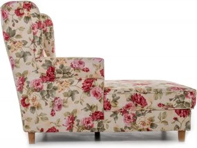 Kreslo AS XXL, vzor kvety / jelša (2108)