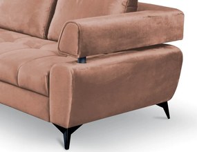 Rohová sedacia súprava Paris, lososová látka, ľavý roh