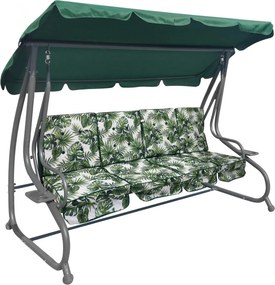 RAMIZ Veľká záhradná hojdačka so strieškou a vankúšmi 2x1 listy