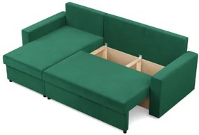 Rohová rozkladacia sedačka NEO Kronos fľaškovo zelená