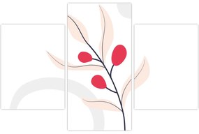 Obraz - Ružová florálna abstrakcia N⁰3 (90x60 cm)