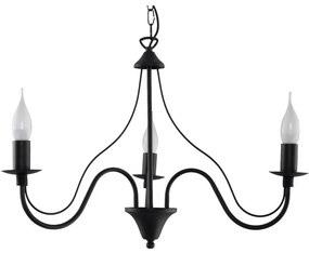 Luster na reťazi MINERWA 3 3xE14/40W/230V čierna