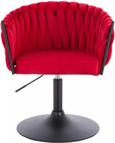LuxuryForm DESIGN Stolička NORDEN VELUR na čiernom tanieri - červená
