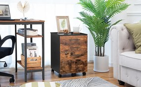 Pojízdný kancelářský kontejner Vasagle Dovi 57,5 cm hnědý/černý