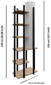 Stojacia lampa s poličkami MODA DOR 1xE27/40W/230V čierna/hnedá