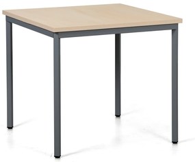Jedálenský stôl TRIVIA, tmavo sivá podnož, 800 x 800 mm, breza